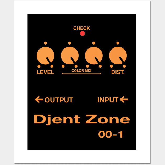 Djent Zone Guitar Pedal Parody Heavy Metal Guitar Wall Art by blueversion